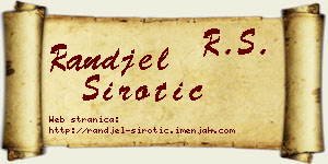 Ranđel Sirotić vizit kartica